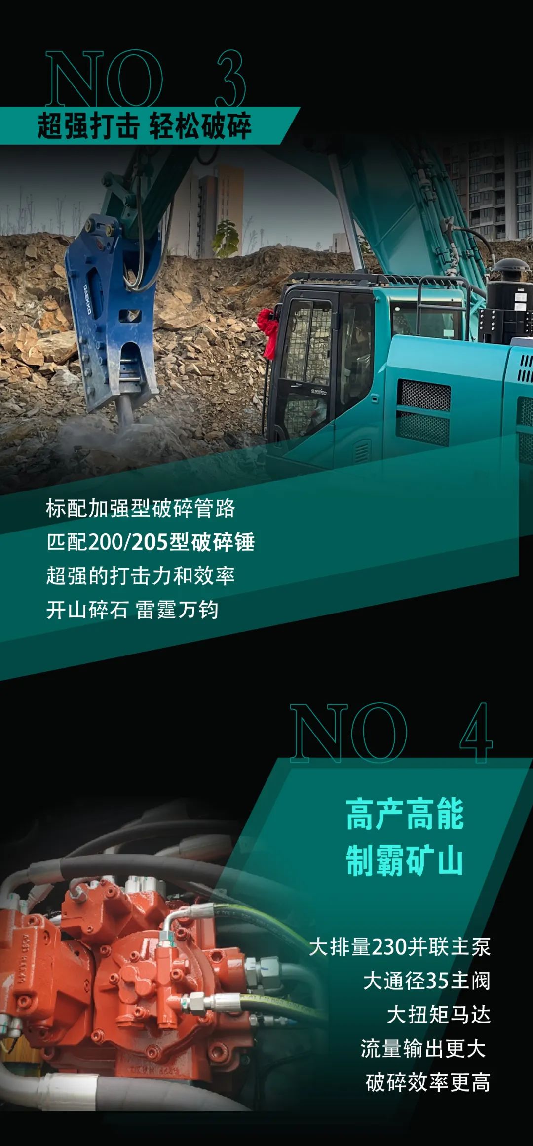 一图读懂 | 专为矿山沉载施工而生！Z6官网智能SWE600FB破碎锤沉磅回归