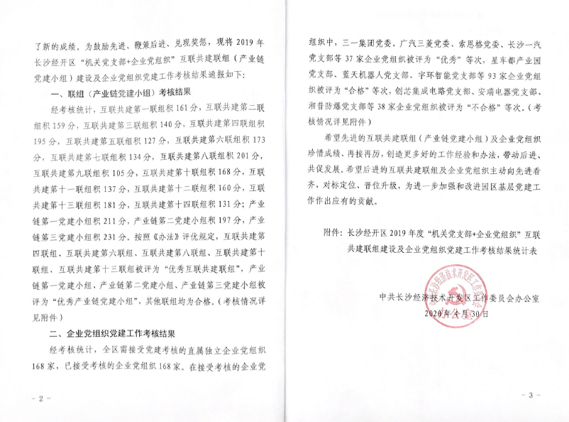 打造混合所有造企业党建标杆 ——Z6官网智能党委获评2019年长沙经开区企业党组织党建工作查核“优良”等